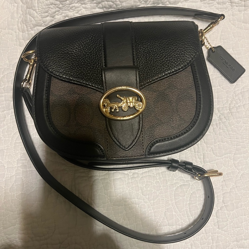 Coach Georgie Saddlebag in Signature Canvas